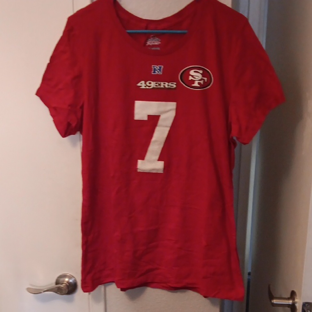 Majestic Red San Francisco 49ers Colin Kaepernick Tee Number 7